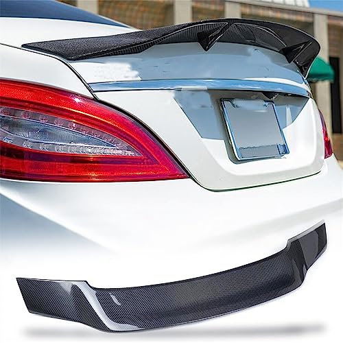 Für CLS Klasse W218 CLS350 CLS400 CLS500 CLS550 CLS63 AMG 2012-2018 Carbon Spoiler - Dauerhafter Kofferraum Wing Lip aus Kohlefaser in Schwarz