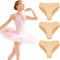 Domee Mädchen Unterhosen Tanz Baumwolle Unterwäsche Slips Ballet 3er-Pack Hautfarbe 146 (Herstellergröße 150)