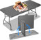 Gartentisch Klappbar 180x76cm, Buffettisch Klappbar Kunststoff, Klapptisch mit Tragegriff, Campingtisch für 10 Personen, Wetterfest Tragbar Partytisch für Garten Terrasse Balkon,bis 120kg Rattan-Optik
