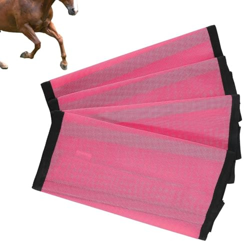 Lot de 4 jambières anti-mouches pour cheval - Bottes de protection contre la mouche cheval - Design respirant qui réduit la fatigue des jambes et assure le confort