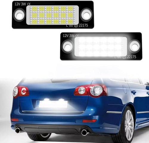 MOTORHOOK Kennzeichenbeleuchtung LED EPrüfzeichen, Kennzeichenbeleuchtung kompatibel mit T5 Caddy Touran Polo 9N Passat B6 Caddy 3 Touran 1T1 1T3 Transporter T5 T6 6K