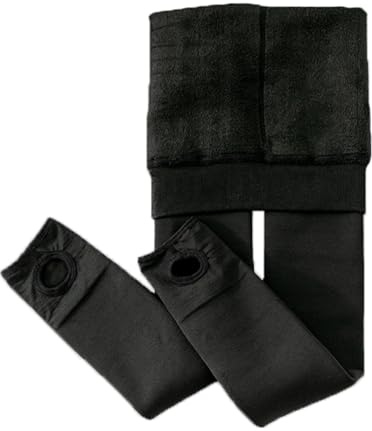 Fudaolee Collant da Caldo per Bambina Inverno Termici Calzamaglia Vita Alta Caldi Leggings Invernali Morbido Elastico Pantyhose C-Nero, S