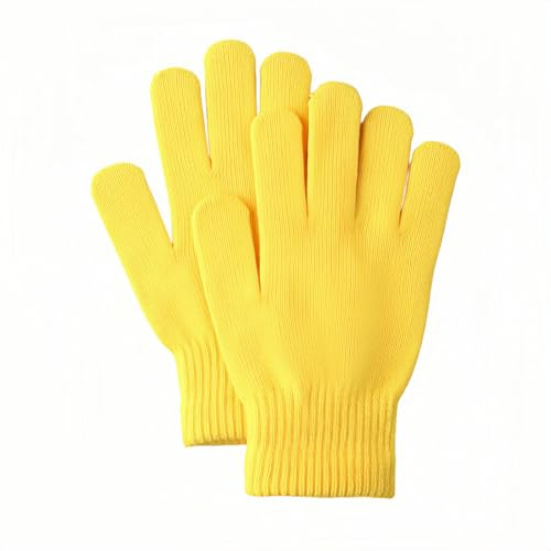 Btolin Minimalist Winter Knit Gloves for Men & Women,Thermal Knit Gloves Windproof Warm Touchscreen Riding Driving Outdoor Sports (Yellow, one size)