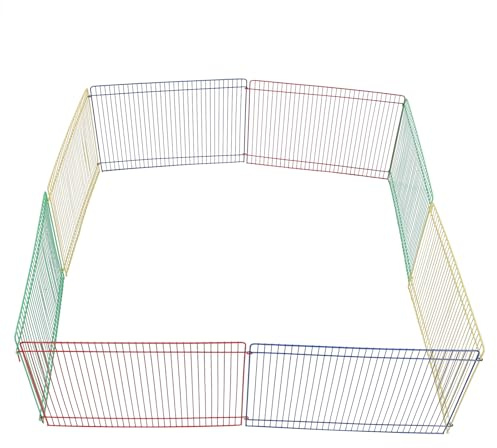 HOODANCOS 8 pièces Enclos Modulable pour Petits Animaux Barrière Sécurisée sans Bords pour Hamster Lapin Cobaye et Rongeurs Accessoire de Jeu pour Cage