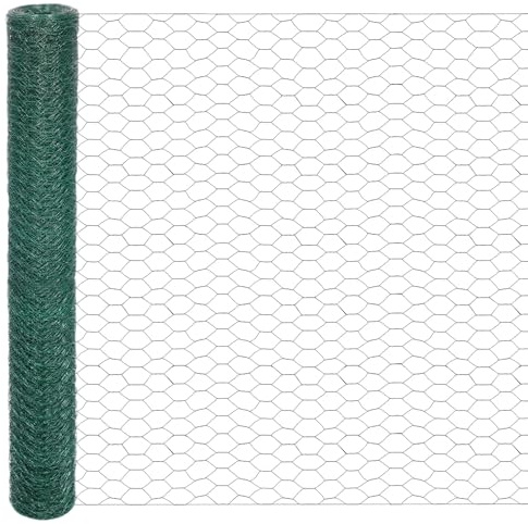 Chicken Wire Mesh Roll 1m x 10m, Hexagonal Galvanised Wire Outdoor Anti-Rust, for Wire Poultry, Chicken Coop, Rabbit Run, Floristry Supplies, Garden Fence Metal Netting Mesh