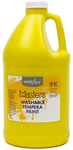 Handy Art Little Masters Washable Tempera Paint, 64 Fl Oz (Pack of 1), Yellow