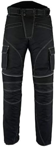 Sterling Sports®Men Textile Waterproof Motorbike Motorcycle Thermal Armoured Trousers Cargo Pant Black Cameo Grey Green