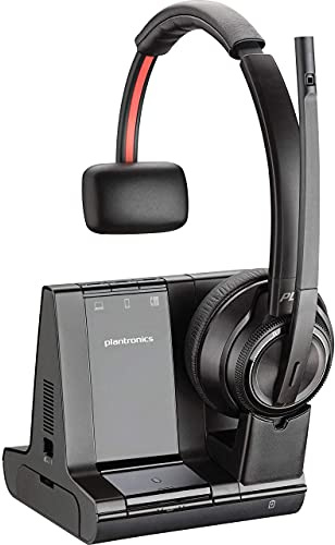 Plantronics Savi 8200 Series Wireless Dect Headset System, Black (Renewed)