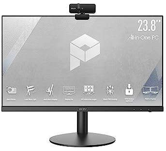 MSI Pro AP241 11M-242EU PC de Bureau Tout-en-Un - Écran IPS 23,8, 1920x1080 (FHD), CPU Intel Pentium G6405, GPU Intel® UHD, 4Go RAM, 128Go SSD, Clavier & Souris sans Fil, Windows 11 Pro - Blanc