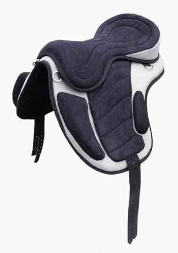 Brama West Sattel baumlos “Safety“- Sitzgröße 18“ - für alle Pferdetypen - inkl. Steigbügelriemen & Sattelgurt - Schwarz/Grau