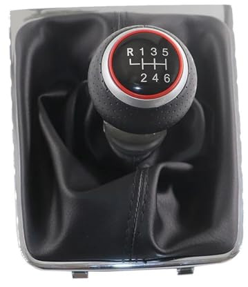 Car Gear Shift Knob For VW For Passat For B7 For CC 2011-2015 Gearbox Shift Knob Gear Stick Shift Knob Boot Leather Gearbox Handle Gear Lever 6 Speed Shifter Lever Handle(Type 6)
