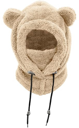 NLAND Gorro Bebé Invierno 3 en 1 Pasamontañas Térmicos Niño Niña 3-8 Años Cálido Bufanda con Capucha Pequeños Sombrero y Bufanda Máscara Set Suave Balaclava(Caqui)