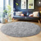 BSGIFT Flauschiger Hochflor Teppich Rund 160 cm Grau, Shaggy Langflor Teppich Wohnzimmer, Modern Wohnzimmerteppich Bettvorleger High-Pile Carpet rutschfest für Schlafzimmer Kinderzimmer