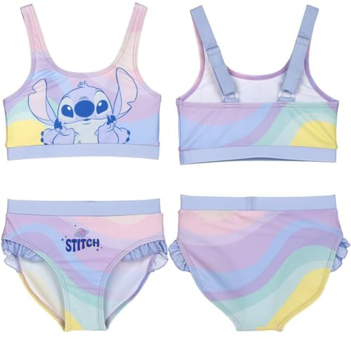 Maillot de Bain Stitch Fille 2 pièces – Ensemble brassière + Culotte – Confort et Fun pour la Plage, la Piscine ou Un Anniversaire Stitch