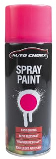 Auto Choice Fluorescent Pink Spray Paint 400ml – Multi Surface Aerosol Paint for Metal, Plastic, Wood & Automotive Use, Fast Drying, Durable Finish, Fade & Weather Resistant