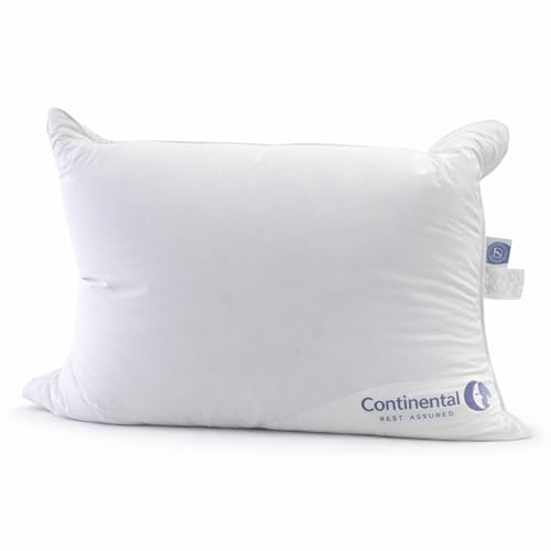 Continental Bedding Hotel Style Dual Chamber Down Feather Pillow 300 Thread Count Cotton Side and Back Sleepers, Standard Size