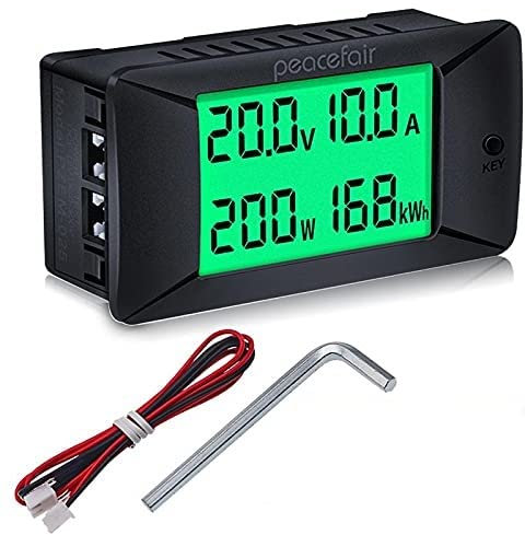 TelitunyDC5-12V Moniteur de tension et de courant, wattmètre numérique 0~300V/100A DC PZEM-025, compteur d'énergie électrique, adapté aux maisons et aux immeubles de bureaux