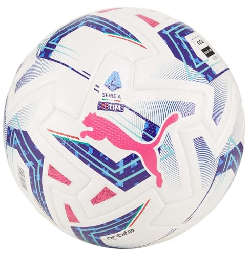 PUMA Orbita Serie A 1 Pro 2023/24 (FIFA Pro Quality) Football White/Blue/Pink - Size 5, (084114-01 5G)