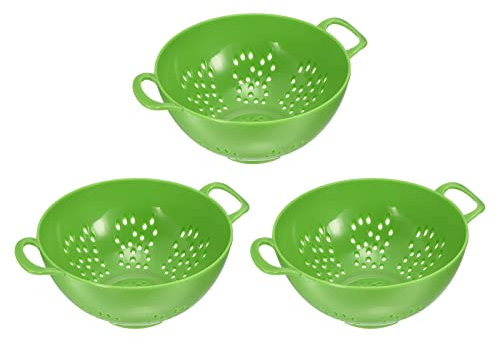 QUARKZMAN 3 Stück Küchenabflusssieb Reissieb Waschen Kunststoff Waschen Gemüse Korb, Reis Waschsieb Waschmaschine Sieb Abtropfkorb Grün