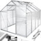 tectake Invernadero de Jardín de Aluminio y Policarbonato, Caseta Jardín Exterior 250x185x195, Vivero Huerto Casero 7,7m³, Invernadero Terraza para Cultivo de Plantas