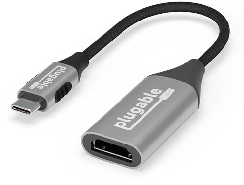 Plugable USB C to HDMI Adapter, HDMI 2.1, 8K 60Hz or 4K 144Hz, USB4 / Thunderbolt compatible with XPS, iPhone 15, iPad Pro, Macbook Pro, Mac Resolution up to 4K 60Hz (USBC-HDMI8K)