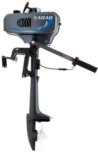 Outboard Motor Dinghy Boat Engine Short Shaft Water Cooled Inflatable Kayak Cooling System For Heavy Duty Air Fishing Boats Underwater Kayaks CDI Ignition Easy To Install And Carry 2Stroke 3.5Hp