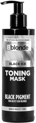 Jerome Russell Bblonde Black Ice Toning Conditioning Mask | Cool Icy Toner Mask for Light Blonde Hair | Sulphate-Free, Nourishing Formula with Intense Black Pigments for Neutralising Brassiness