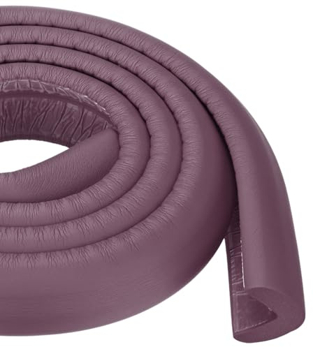 M METERXITY 1-Pack Corner Guards Edge Protectors, 6.5 Ft/2m Soft NBR Rubber Foam Bumper Guard L-Shape for Furniture Corner/Fireplace/Table Edge [Brown]