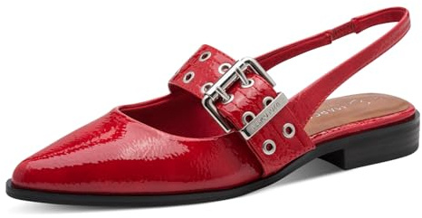 MARCO TOZZI Femme Escarpins Semelle intérieure Feel Me souple doublure souple Végane Végane, rouge (RED PATENT), 39 EU