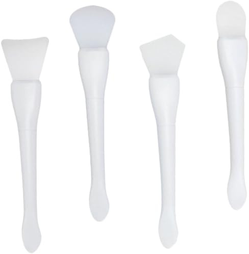 MERRYHAPY 4 piezas Pinceles Aplicadores Faciales de Silicona Premium Doble Punta con Espátula y Brocha para Mascarillas Uso Profesional y Doméstico Herramienta Cómoda y Duradera para