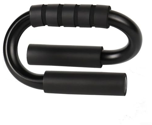 Barra professionale per flessioni a forma di S, con impugnature in schiuma antiscivolo, per allenamento in palestra a casa e allenamento muscolare toracico, colore nero (1 pezzo)