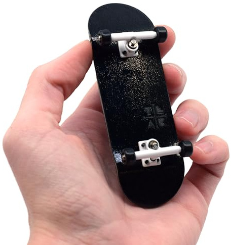 Teak Tuning 32mm Pro Fingerboard Complete - Fully Assembled with Pro Level Components - Pro Shaped Wooden Deck (32x97mm), UltraSpin Bearing Wheels, Prodigy Gen2 Trucks - The Monochrome