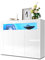 SONNI Kommode Weiß Hochglanz mit LED Beleuchtung Sideboard Weiss mit 3 Tür 120 cm breit