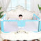 HUOLE Bettschutzgitter Kinderbettgitter Babybettgitter Kinderbett Bett Gitter Fallschutz Hellgrau mit Punkten Standard Boxspringbett-1,8 m – blau