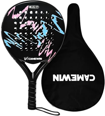Padel Tennis Schläger Carbon-Glasfaser-Komposit/Eva - Maximale Power & Kontrolle - 360g Leicht & Langlebiger - Unisex für Männer & Frauen - Padel Racket Set Inkl. Schlägertasche