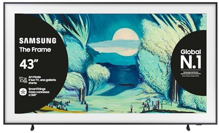 Samsung The Frame 4K Vision AI Smart TV 43'' QE43LS03FAUXZT QLED 4K, NQ4 AI Gen2 Processor, AI Upscaling, Matte Display, Dolby Atmos & OTS Lite, Modern Frame Design, PACCHETTO INTRATTENIMENTO, 2025