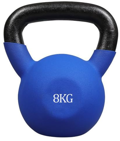 Kettlebell 8kg Weight Neoprene Coated Blue and Black Modern Fitness