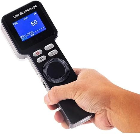 YXZQLOZ Tacómetro Estroboscópico Digital LED, Estroboscopio Portátil con Pantalla LCD, Frecuencia de Estroboscopio Ajustable, Rango 200-999999 RPM, para Engranajes