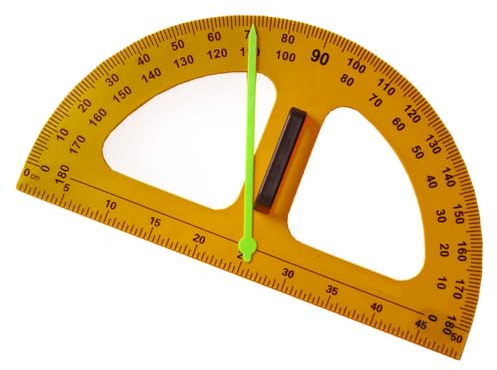 Unomor Plastic Half Circle Protractor for Teachers Math Measurement Tool with Ergonomic Design Geometry Drawing Ruler for Classroom Use and School Lessons