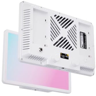 Plyisty Panneau Lumineux Vidéo LED RVB 100 W avec Softbox, éclairage de Studio de Photographie contrôlé par Application, Lampe Bicolore à intensité Variable 2500 K-9900 K pour Streaming (Prise UE)