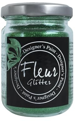 Fleur Glitter Pulver zum Mischen mit Farben und Farben, für Verschiedene Oberflächen, 90 g, Jade Green, verwandelt Farbe und Lack in einen schimmernden Effekt