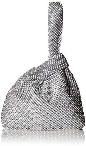 Jessica McClintock Women's Logan Mesh Evening Pouch, Silver, One Size