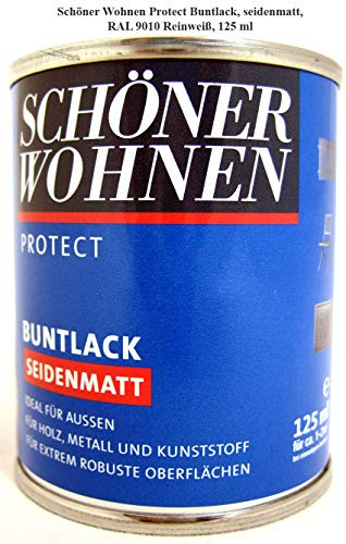 Protect Buntlack 125 ml, RAL 9010 Reinweiß - Alkydharzlack, seidenmatt