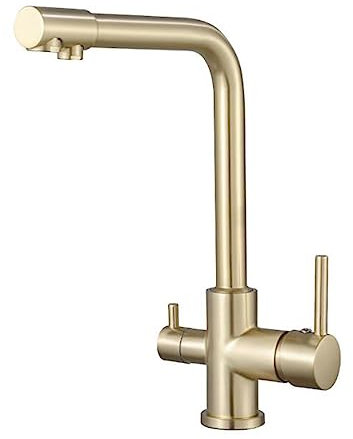 Küchenarmatur 3 Wege Wasserhahn Küche Gebürstetes Gold Küchenarmatur Edelstahl Spültischarmatur Küche 3 Wege