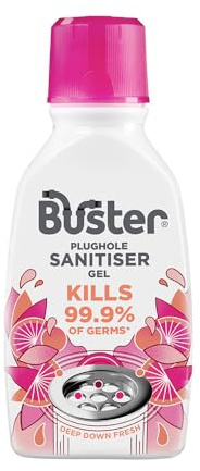 Buster Plughole Sanitiser Gel (Berry) 300ml | Fast-Acting Sink and Drain Cleaner, Long-Lasting Scent, Kills 99.9% of Germs, For Use in Drains and Stainless Steel Sinks