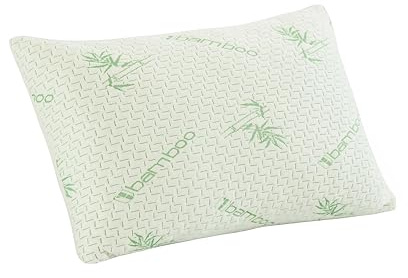 BLUE MOON Oreiller orthopédique en bambou - Oreiller en mousse à mémoire de forme - Hypoallergénique - Housse amovible avec fermeture éclair - 60 x 40 cm