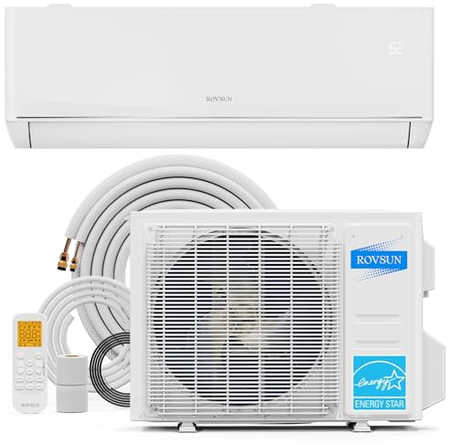 ROVSUN 12,000 BTU Mini Split AC/Heating System with Inverter, 23 SEER2 Energy Saving 115V Ductless Split-System Air Conditioner with Pre-Charged Condenser, Heat Pump, Remote Control & Installation Kit