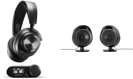 SteelSeries Arctis Nova Pro Wireless Xbox - Multi-System Gaming Headset & Arena 3 - Full-Range 2.0 Gaming Speakers – Immersive Audio – On-Speaker Controls