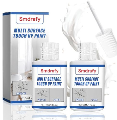 Smdrafy Pintura para Azulejos, Pintura Bañera Esmalte, Pintura de Reparación de Baño, Pintura de Retoque Esmaltada, Para Bañeras, Duchas, Lavabos, Baño, Fregadero,2 PCS