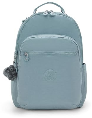 Kipling Seoul - Zaino da donna per computer portatile da 15, resistente, capiente, con spallacci imbottiti, custodia protettiva integrata, Grigio rilassato, 12.75''L x 17.25''H x 8''D, Seoul Zaino